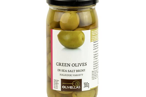  Оливки зеленые Olivellas,colossal с косточкой cтекло 370 г в интернет-магазине продуктов с Преображенского рынка Apeti.ru