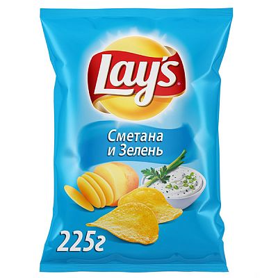 Чипсы Lays сметана зелень 225 г