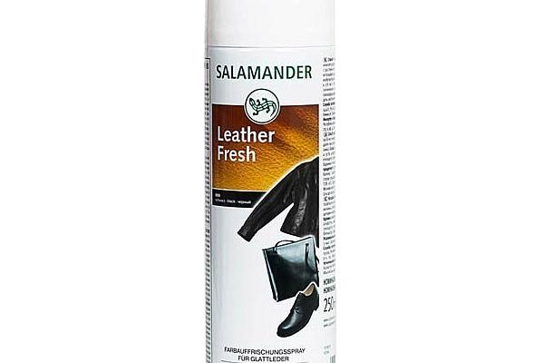  Аэрозоль краска для гладкой кожи Salamander leather fresh черный 250 мл в интернет-магазине продуктов с Преображенского рынка Apeti.ru