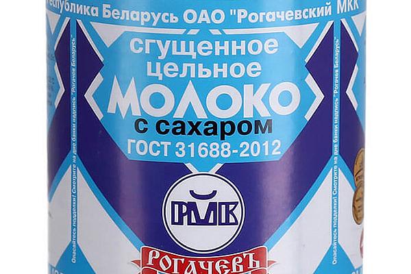  Молоко сгущенное Рогачевъ цельное с сахаром банка 380 г в интернет-магазине продуктов с Преображенского рынка Apeti.ru