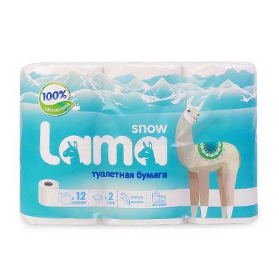 Туалетная бумага LAMA двухслойная 12 шт