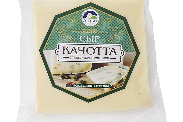  Сыр Экокат Качотта с тыквенными семечками 300 г в интернет-магазине продуктов с Преображенского рынка Apeti.ru