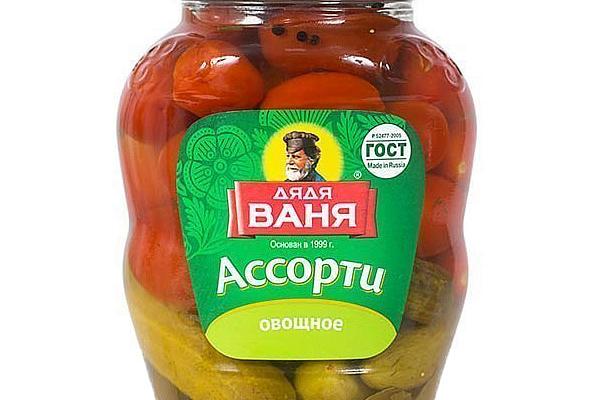  Ассорти овощное "Дядя Ваня" огурцы и помидоры 680 г в интернет-магазине продуктов с Преображенского рынка Apeti.ru