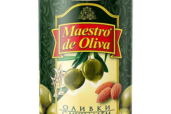  Оливки Maestro de Oliva с миндалем 300 г в интернет-магазине продуктов с Преображенского рынка Apeti.ru