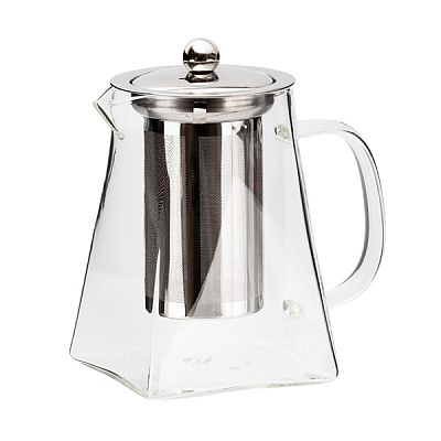 Чайник стеклянный заварочный с металлической крышкой 750мл
