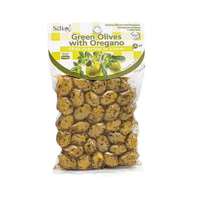 Оливки Selia зеленые со специями 250 г