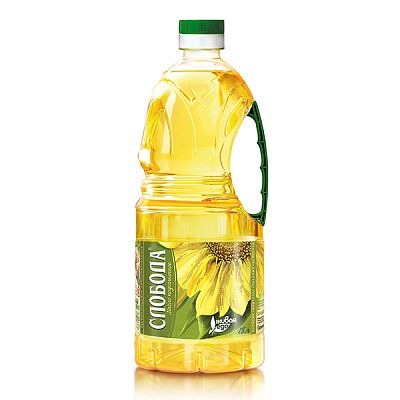 Масло подсолнечное Слобода рафинированное для жарки и салатов 1,8 л