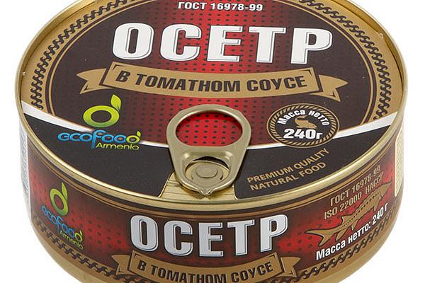  Осетр Ecofood в томатном соусе 240 г в интернет-магазине продуктов с Преображенского рынка Apeti.ru
