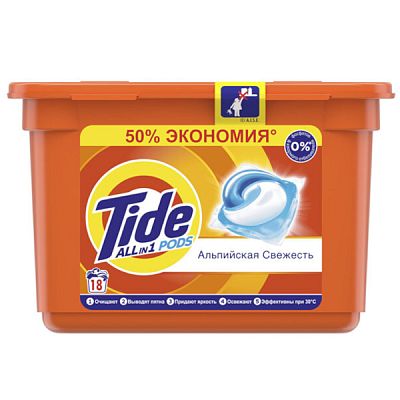 Капсулы для стирки Tide альпийская свежесть 18 шт