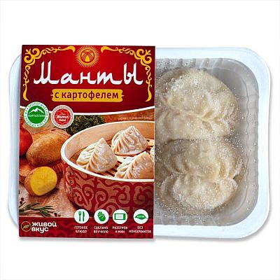 Манты Живой Вкус с картофелем 220 г