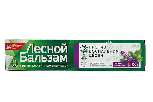  Зубная паста Лесной Бальзам против воспаления десен 75 мл в интернет-магазине продуктов с Преображенского рынка Apeti.ru