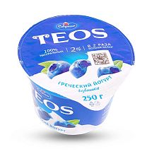 Йогурт TEOS греческий черника 2% 250 г