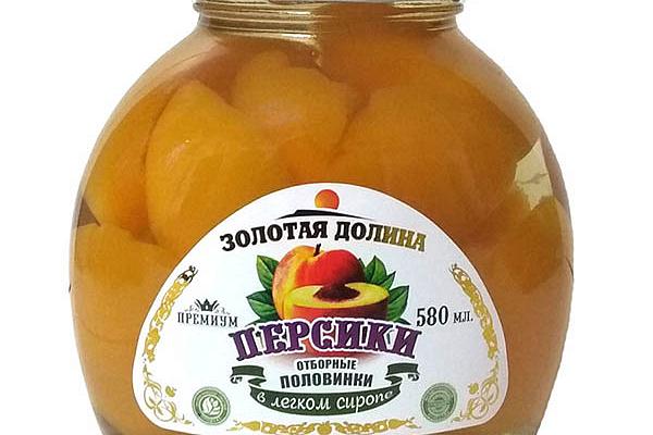  Персики в сиропе Золотая Долина 530 г в интернет-магазине продуктов с Преображенского рынка Apeti.ru