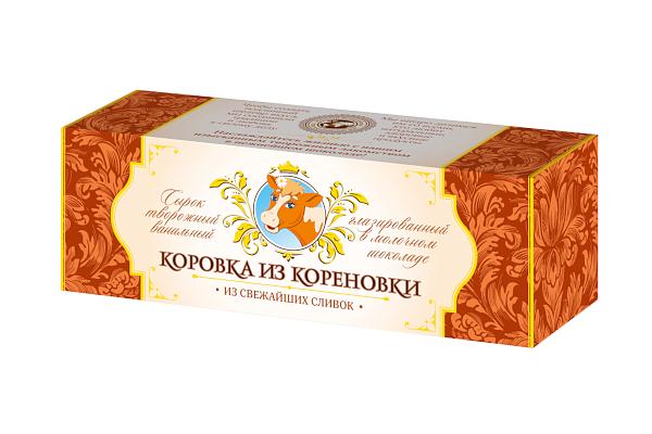  Сырок творожный ванильный Коровка из Кореновки в молочном шоколаде 23,0% 50 г в интернет-магазине продуктов с Преображенского рынка Apeti.ru