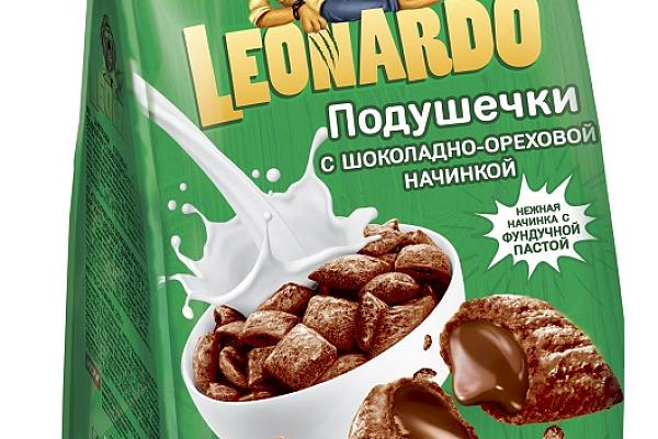  Зерновые подушечки Leonardo  с шоколадно-ореховой начинкой 250 г в интернет-магазине продуктов с Преображенского рынка Apeti.ru