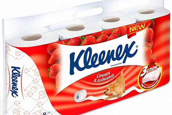  Туалетная бумага Kleenex 3-хслойная Сочная Клубника 8 шт в интернет-магазине продуктов с Преображенского рынка Apeti.ru