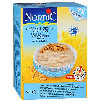 Хлопья овсяные Nordic 500 г