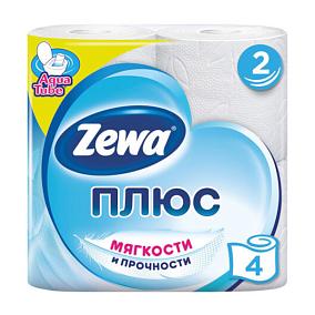  Туалетная бумага Zewa Плюс двухслойная 4 шт в интернет-магазине продуктов с Преображенского рынка Apeti.ru