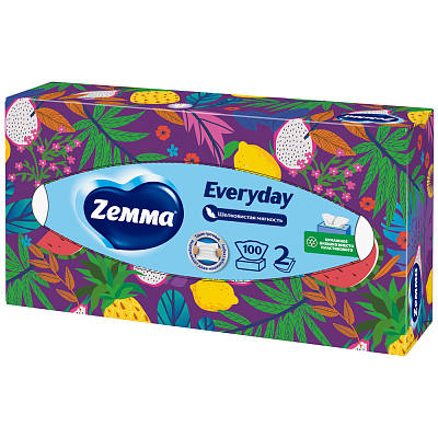 Салфетки Zemma Everyday в коробке 2 слоя 100листов