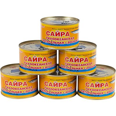 Сайра тихоокеанская "Дальморепродукт" натуральная с добавлением масла 245 г