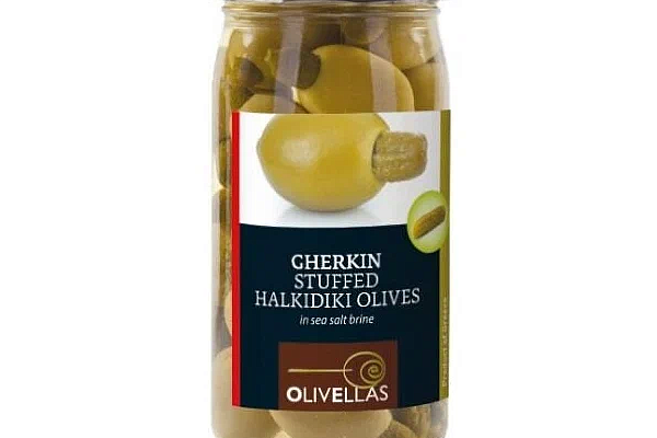  Оливки фаршированные корнишоном Olivellas,colossal cтекло 370 г в интернет-магазине продуктов с Преображенского рынка Apeti.ru
