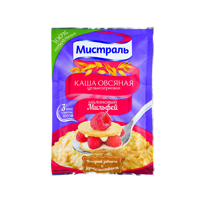  Каша овсяная Мистраль Малиновый Мильфей 40гр. в интернет-магазине свежих фермерских продуктов Apeti.ru