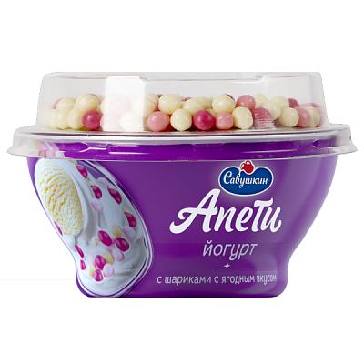  Йогурт Апети пломбир с рисовыми шариками с ягодным вкусом 5% 105 г в интернет-магазине свежих фермерских продуктов Apeti.ru