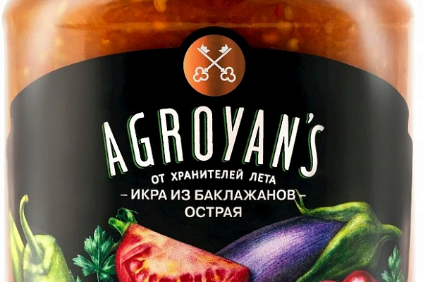  Икра из баклажанов острая Agroyans 530г в интернет-магазине продуктов с Преображенского рынка Apeti.ru