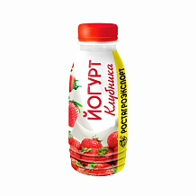 Йогурт питьевой Клубника РАЭ 2,5% 290г бутылка