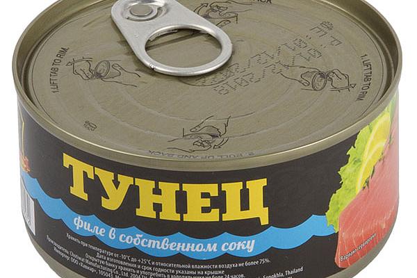  Тунец "Хавиар" филе в собственном соку 185 г в интернет-магазине продуктов с Преображенского рынка Apeti.ru