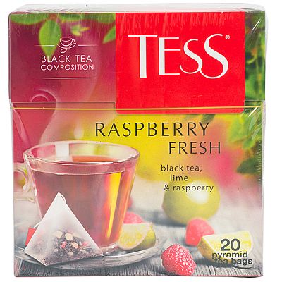Чай черный Tess Raspberry Fresh пирамидки 20 шт*1,8 г