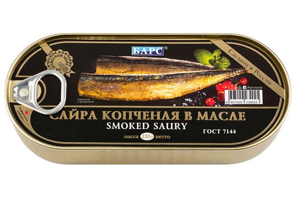  Сайра копченая в масле Барс 190 г в интернет-магазине продуктов с Преображенского рынка Apeti.ru