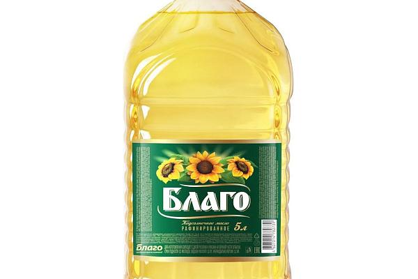  Масло подсолнечное Благо рафинированное 5 л в интернет-магазине продуктов с Преображенского рынка Apeti.ru