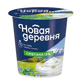  Сметана Новая Деревня 15% 315 г БЗМЖ в интернет-магазине свежих фермерских продуктов Apeti.ru
