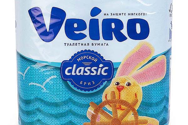  Туалетная бумага Veiro Classic Морской Бриз двухслойная 4 шт в интернет-магазине продуктов с Преображенского рынка Apeti.ru