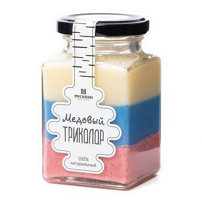 Мед-суфле Mirmeda медовый триколор 300 г