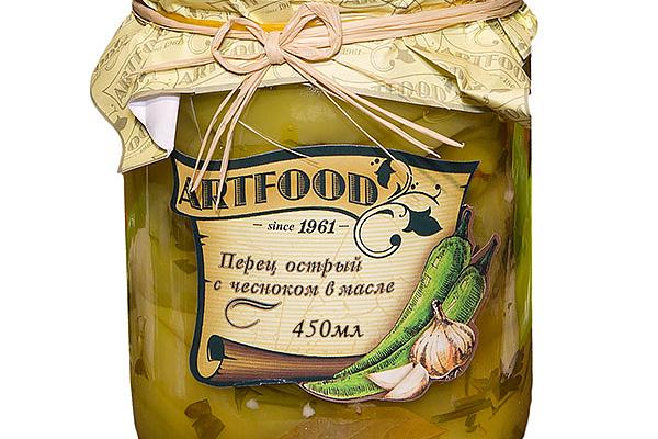  Перец острый Artfood с чесноком в масле 450 мл в интернет-магазине продуктов с Преображенского рынка Apeti.ru
