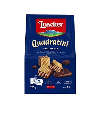 Вафли Loacker Квадратини Шоколад, 250г