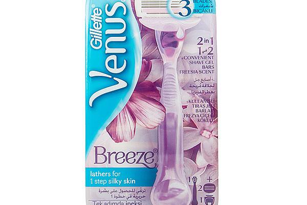  Бритва Gillette Venus Breeze 2 в 1 1 шт в интернет-магазине продуктов с Преображенского рынка Apeti.ru