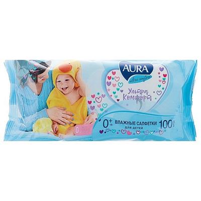  Салфетки влажные Aura детские 100 шт в интернет-магазине свежих фермерских продуктов Apeti.ru