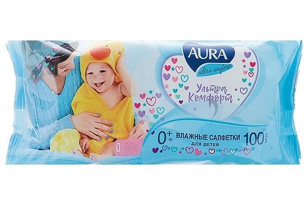  Салфетки влажные Aura детские 100 шт в интернет-магазине продуктов с Преображенского рынка Apeti.ru