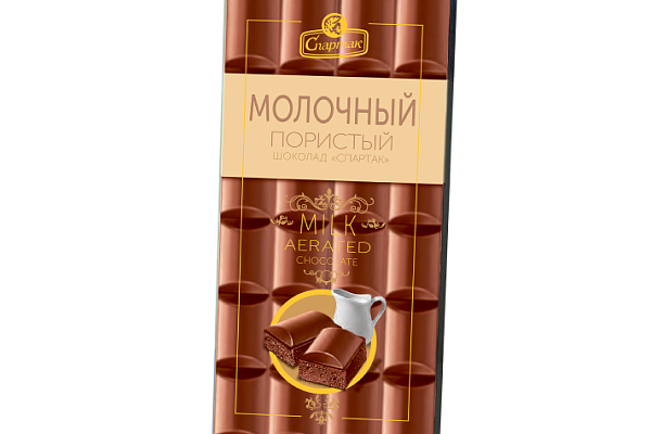  Шоколад пористый «Спартак» молочный 70г, КФ Спартак в интернет-магазине продуктов с Преображенского рынка Apeti.ru