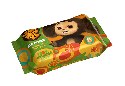 Салфетки влажные Чебурашка детские MIX 60 шт