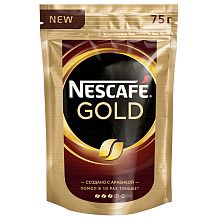 Кофе Nescafe Gold растворимый сублимированный с добавлением молотого 75 г