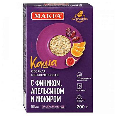 Каша овсяная Makfa быстрорастворимая с фиником, апельсином и инжиром 5*40 г