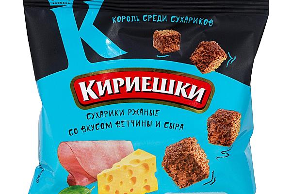  Сухарики Кириешки ржаные со вкусом ветчины и сыра 40 г в интернет-магазине продуктов с Преображенского рынка Apeti.ru