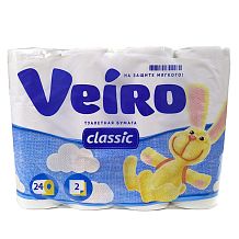 Туалетная бумага Veiro Classic двухслойная 24 шт