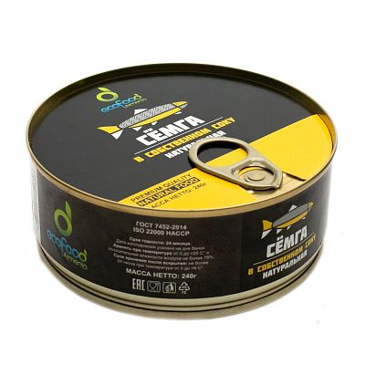 Семга EcoFood в собственном соку натуральная 240 г