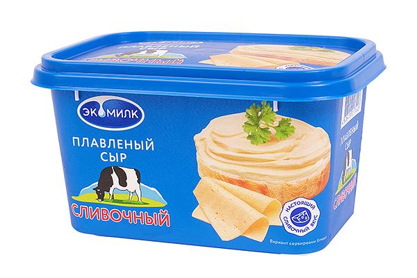  Сыр плавленый Экомилк сливочный 400 г  БЗМЖ в интернет-магазине продуктов с Преображенского рынка Apeti.ru