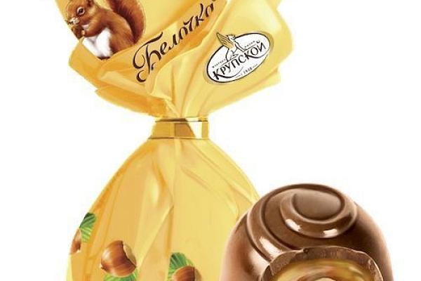  Конфеты «Белочка» с цельным фундуком, 250 гр, КФ Крупской в интернет-магазине продуктов с Преображенского рынка Apeti.ru